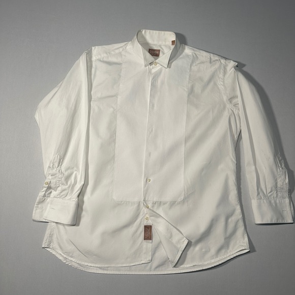 Gitman Bros Made in USA White Tuxedo Shirt 17 33 Pique Bib Front Dress‎ Shirt - Picture 1 of 13